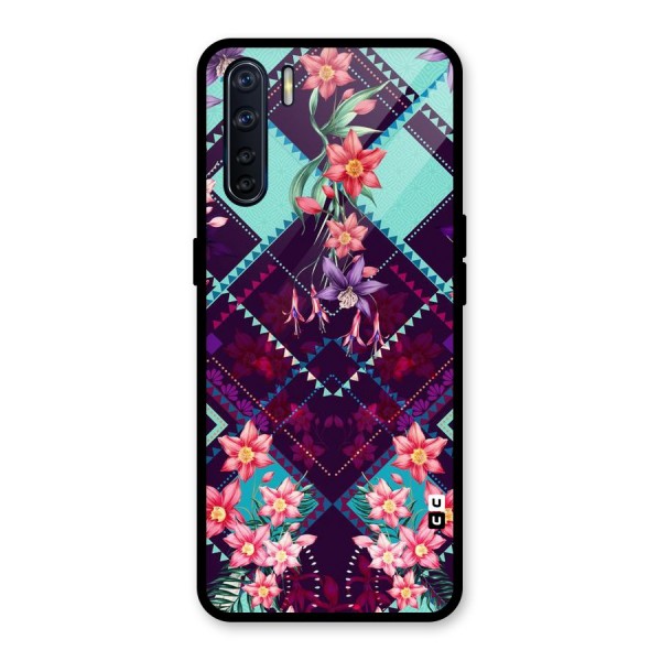 Floral Diamonds Glass Back Case for Oppo F15