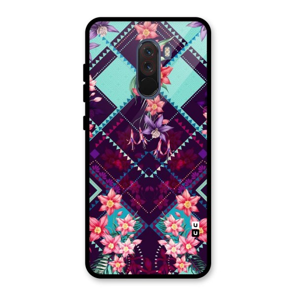 Floral Diamonds Glass Back Case for Poco F1