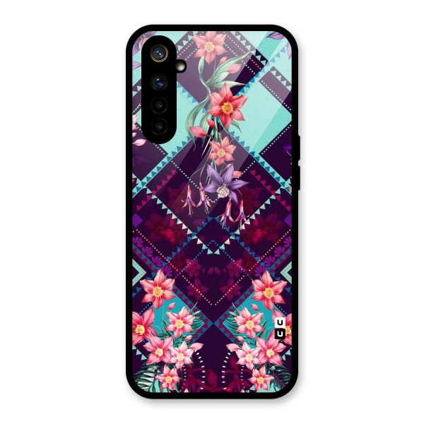 Floral Diamonds Glass Back Case for Realme 6