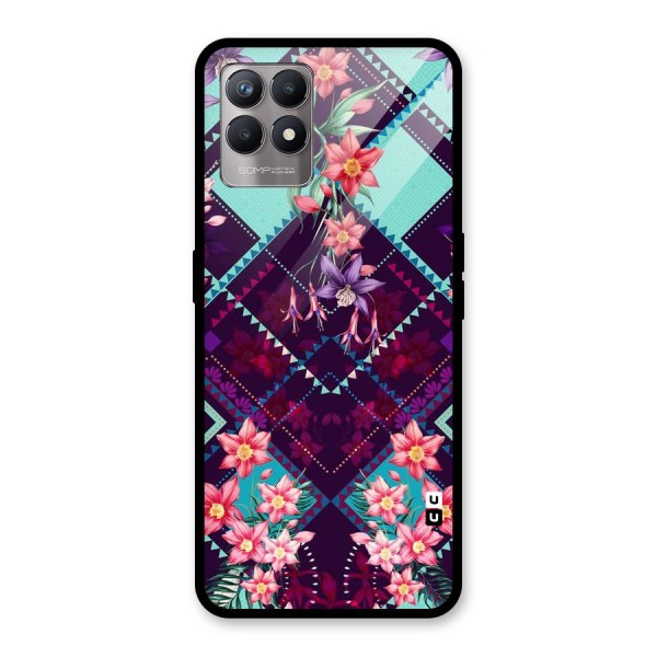 Floral Diamonds Glass Back Case for Realme 8i