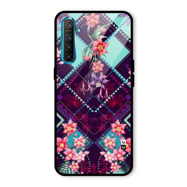 Floral Diamonds Glass Back Case for Realme XT