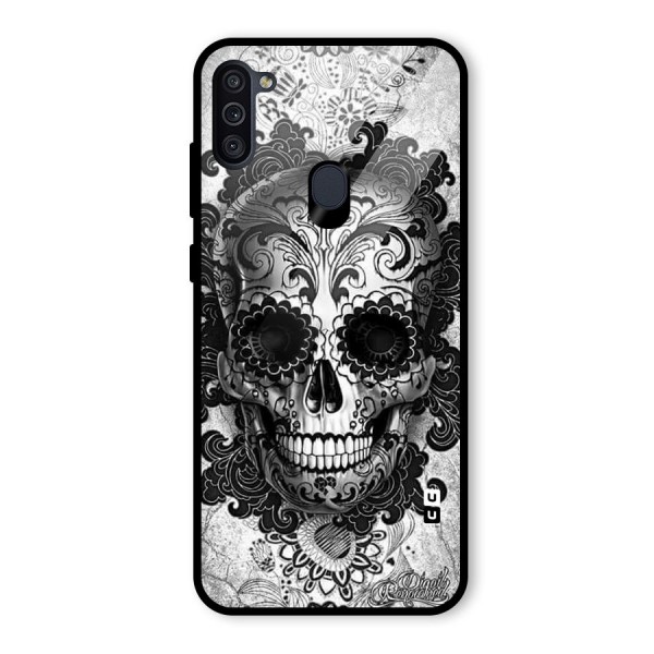 Floral Ghost Glass Back Case for Galaxy M11