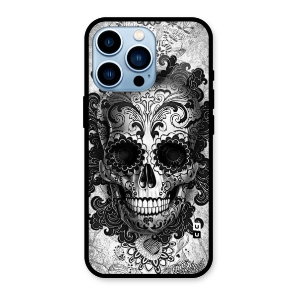Floral Ghost Glass Back Case for iPhone 13 Pro