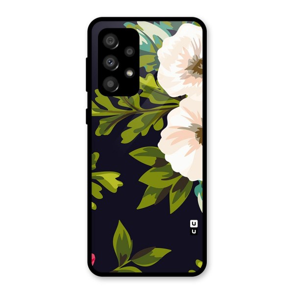 Floral Leaves Glass Back Case for Galaxy A32