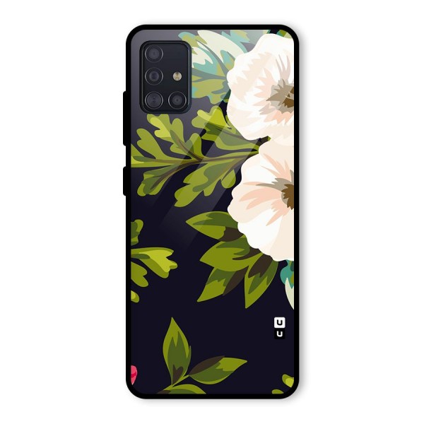 Floral Leaves Glass Back Case for Galaxy A51