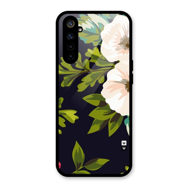 Floral Leaves Glass Back Case for Realme 6i