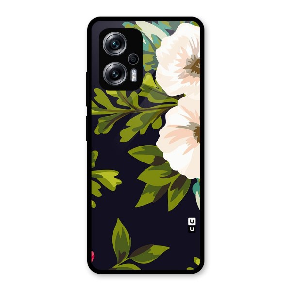 Floral Leaves Glass Back Case for Redmi K50i