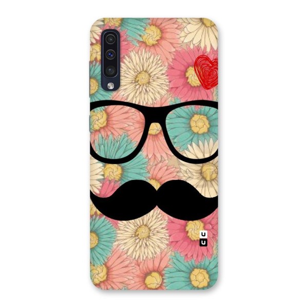 Floral Moustache Back Case for Galaxy A50