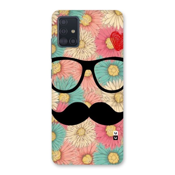 Floral Moustache Back Case for Galaxy A51