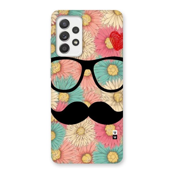 Floral Moustache Back Case for Galaxy A52