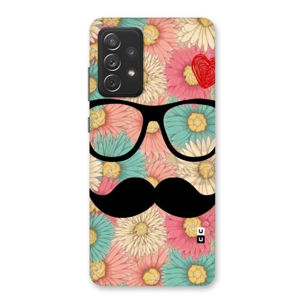 Floral Moustache Back Case for Galaxy A72