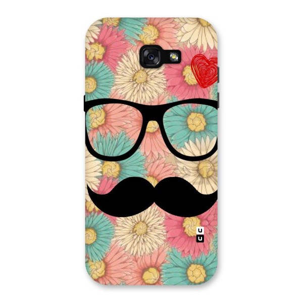 Floral Moustache Back Case for Galaxy A7 (2017)