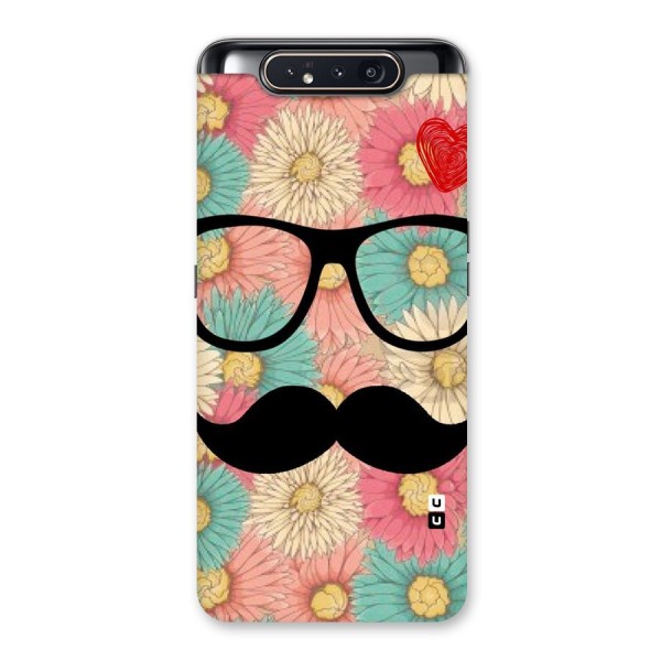 Floral Moustache Back Case for Galaxy A80