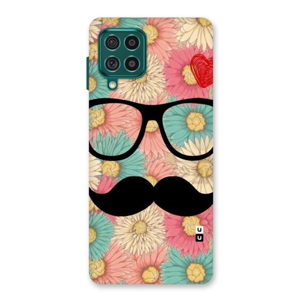 Floral Moustache Back Case for Galaxy F62