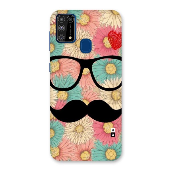 Floral Moustache Back Case for Galaxy M31