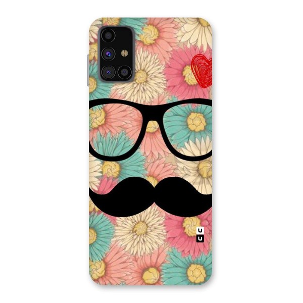 Floral Moustache Back Case for Galaxy M31s