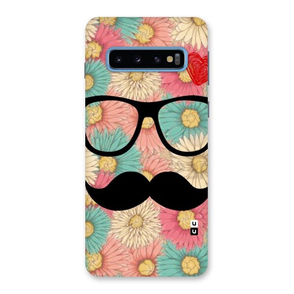 Floral Moustache Back Case for Galaxy S10