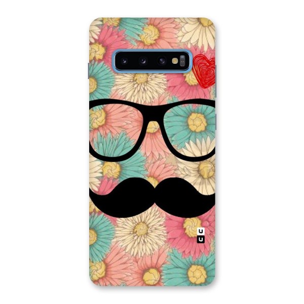 Floral Moustache Back Case for Galaxy S10 Plus