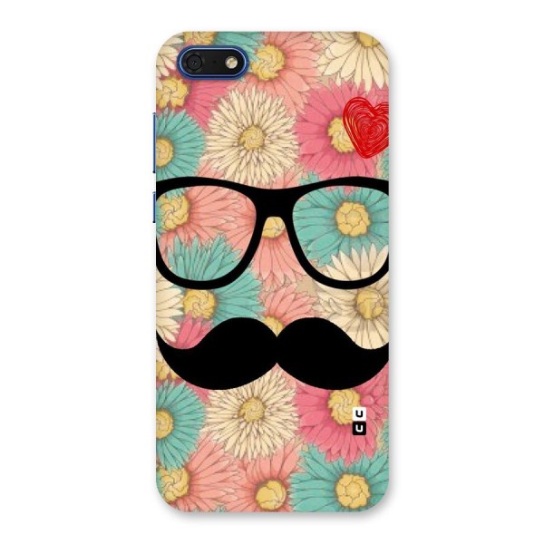 Floral Moustache Back Case for Honor 7s