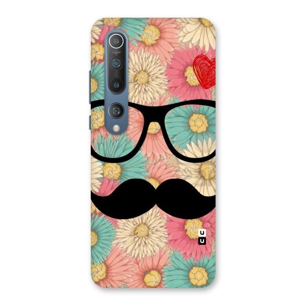 Floral Moustache Back Case for Mi 10