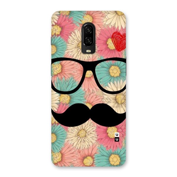 Floral Moustache Back Case for OnePlus 6T