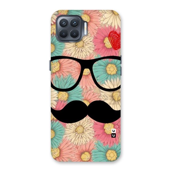 Floral Moustache Back Case for Oppo F17 Pro