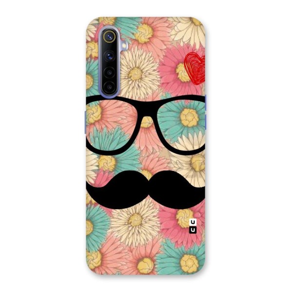 Floral Moustache Back Case for Realme 6