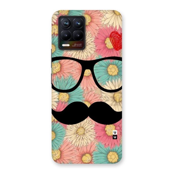 Floral Moustache Back Case for Realme 8