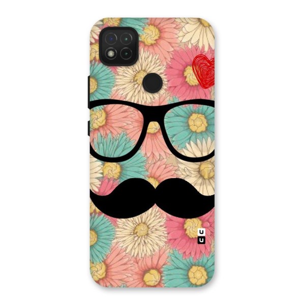 Floral Moustache Back Case for Redmi 9C