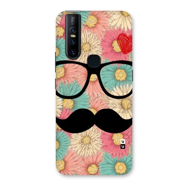 Floral Moustache Back Case for Vivo V15