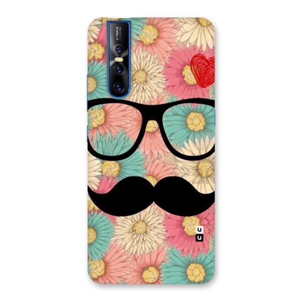 Floral Moustache Back Case for Vivo V15 Pro