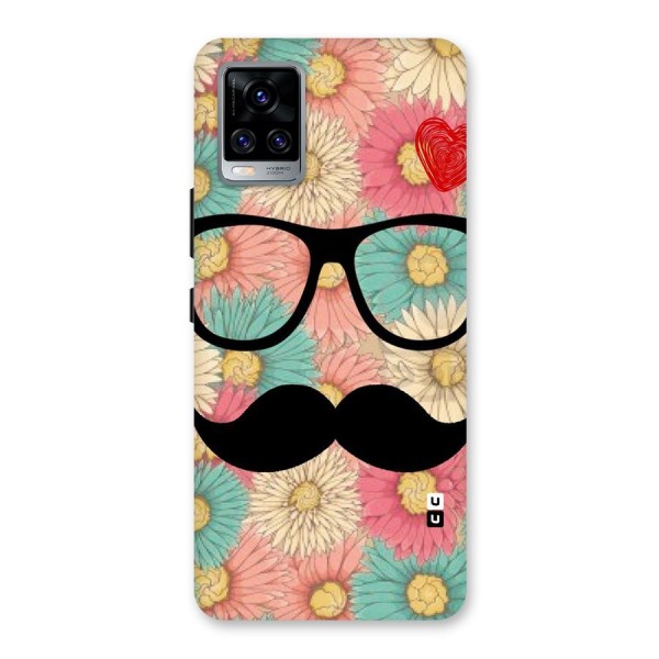 Floral Moustache Back Case for Vivo V20 Pro