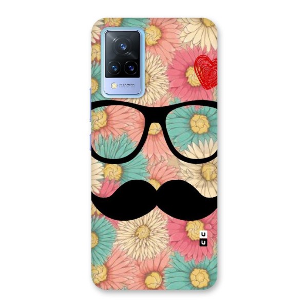 Floral Moustache Back Case for Vivo V21 5G