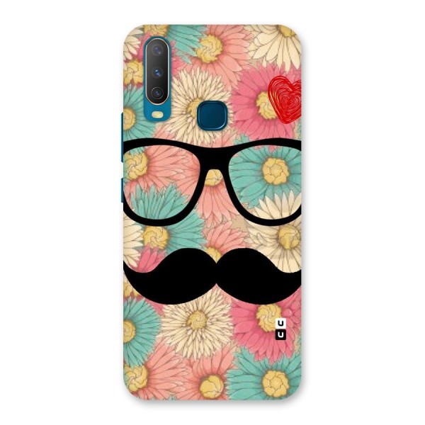 Floral Moustache Back Case for Vivo Y12