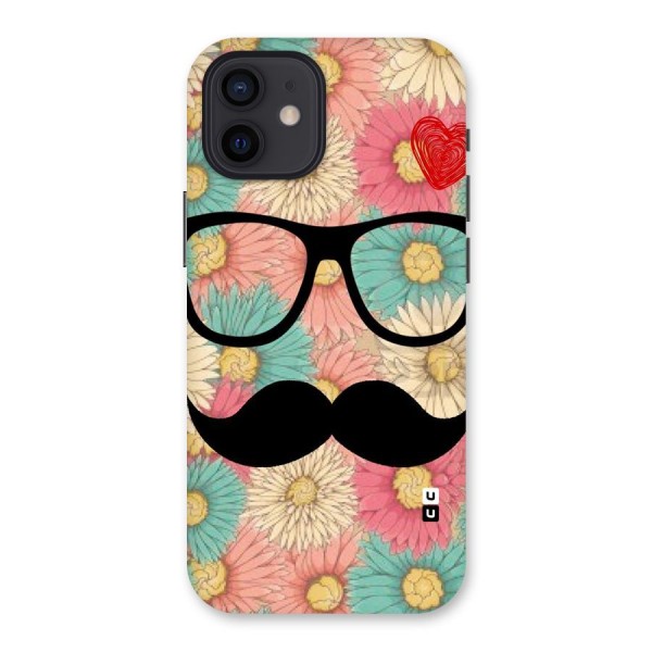 Floral Moustache Back Case for iPhone 12