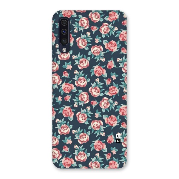 Floral Navy Bloom Back Case for Galaxy A50