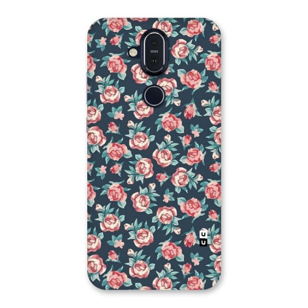 Floral Navy Bloom Back Case for Nokia 8.1