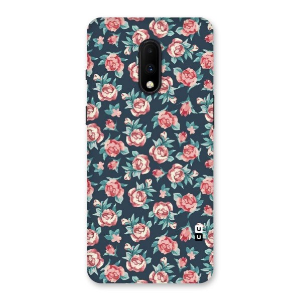 Floral Navy Bloom Back Case for OnePlus 7