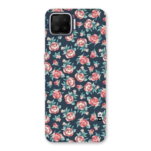 Floral Navy Bloom Back Case for Oppo F17