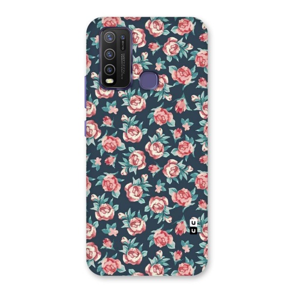 Floral Navy Bloom Back Case for Vivo Y30