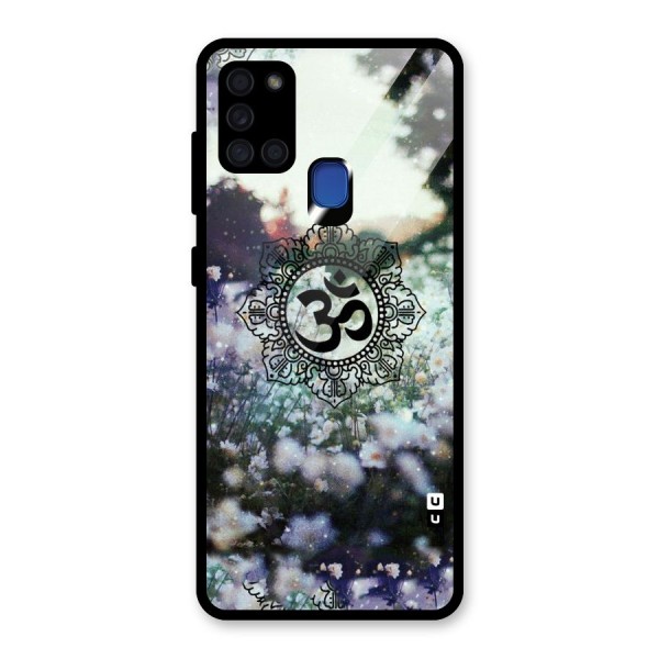 Floral Pray Glass Back Case for Galaxy A21s