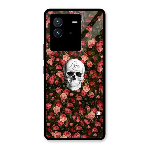 Floral Skull Love Glass Back Case for Vivo iQOO Neo 6 5G