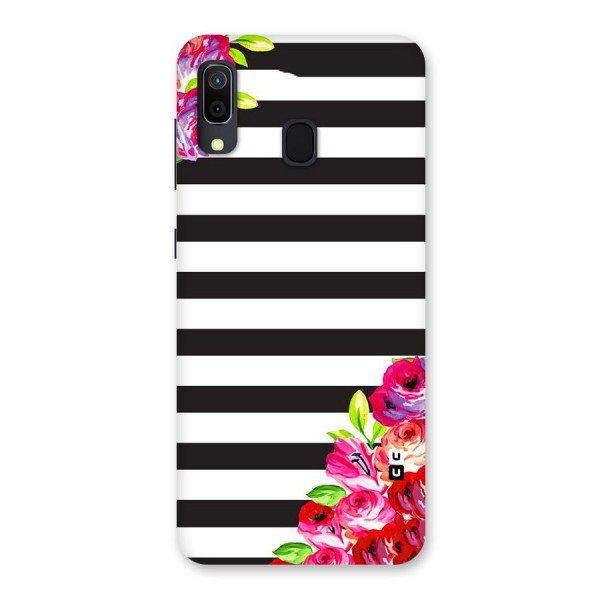 Floral Stripes Back Case for Galaxy A20