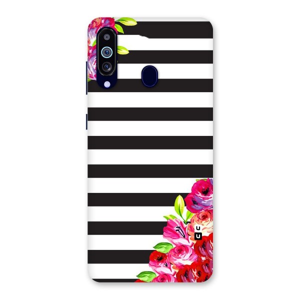 Floral Stripes Back Case for Galaxy A60