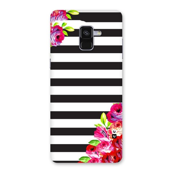 Floral Stripes Back Case for Galaxy A8 Plus