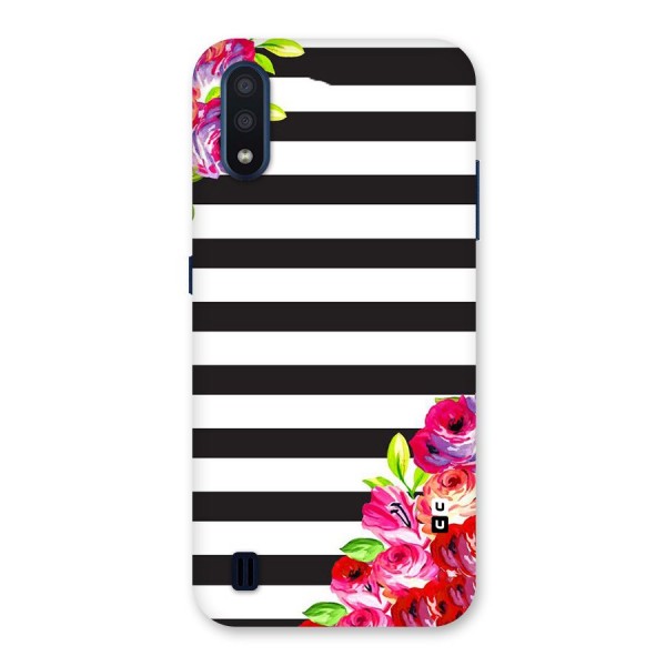 Floral Stripes Back Case for Galaxy M01