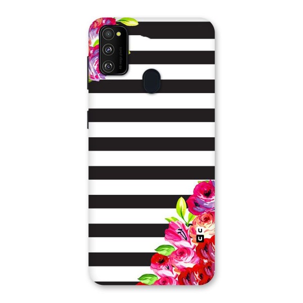 Floral Stripes Back Case for Galaxy M21