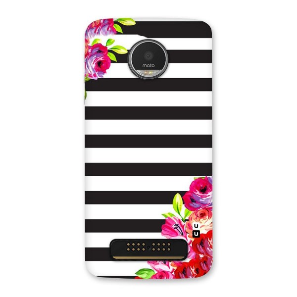 Floral Stripes Back Case for Moto Z Play