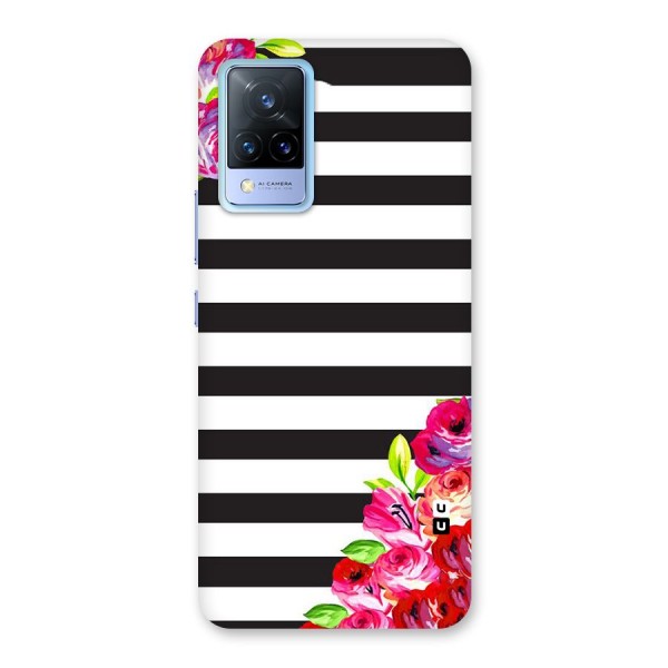 Floral Stripes Back Case for Vivo V21 5G