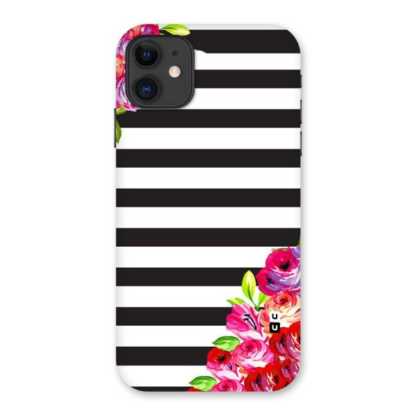 Floral Stripes Back Case for iPhone 11